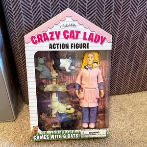 Archie McPhee Crazy Cat Lady Action Figure - Pink Outfit